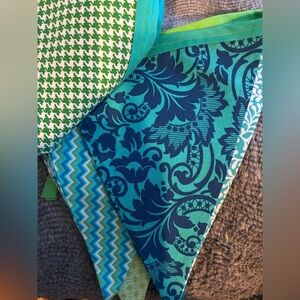Blue and Green Patterned Fabric Decor